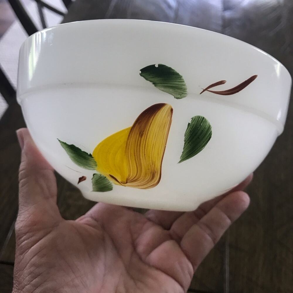 Vintage Fire King USA Oven Ware Bowl #7 With Fruit Design Gay Fad